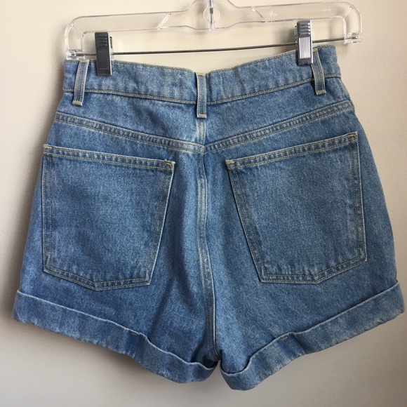 American Apparel High Waisted Denim Shorts - Picture 3 of 8